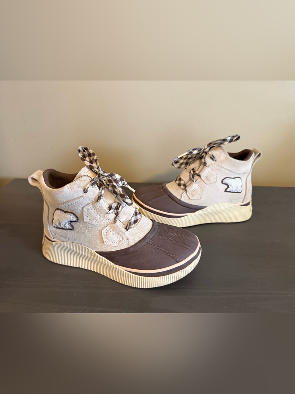 Sorel Out and About IV Leather Ankle Boot in Beige and Brown - Picture 2 of 11